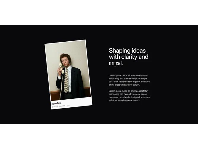 Shadcn About 15 - Tilted Photo Profile Card