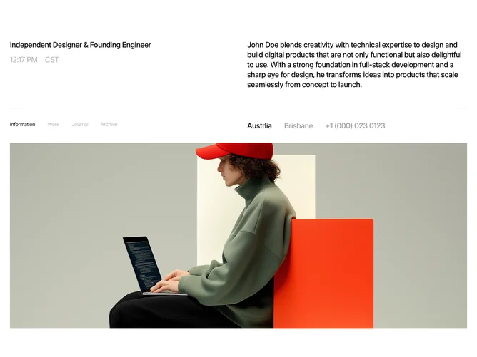 Shadcn About 17 - Interactive Tab Profile