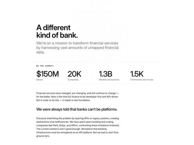 Shadcn About 8 - Fintech About with Stats Carousel