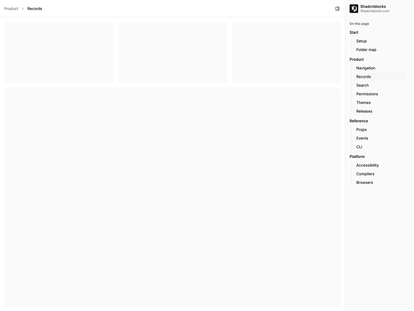 Shadcn Application Shell 18 block