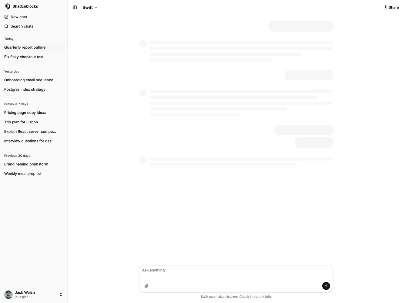 Shadcn Application Shell 21 block