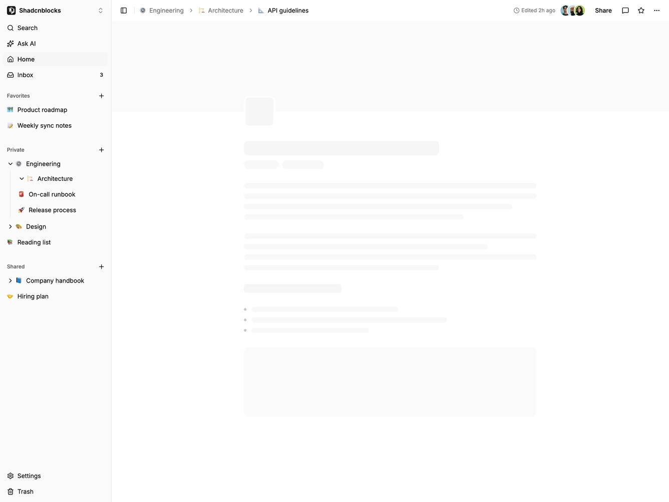 Shadcn Application Shell 24 block