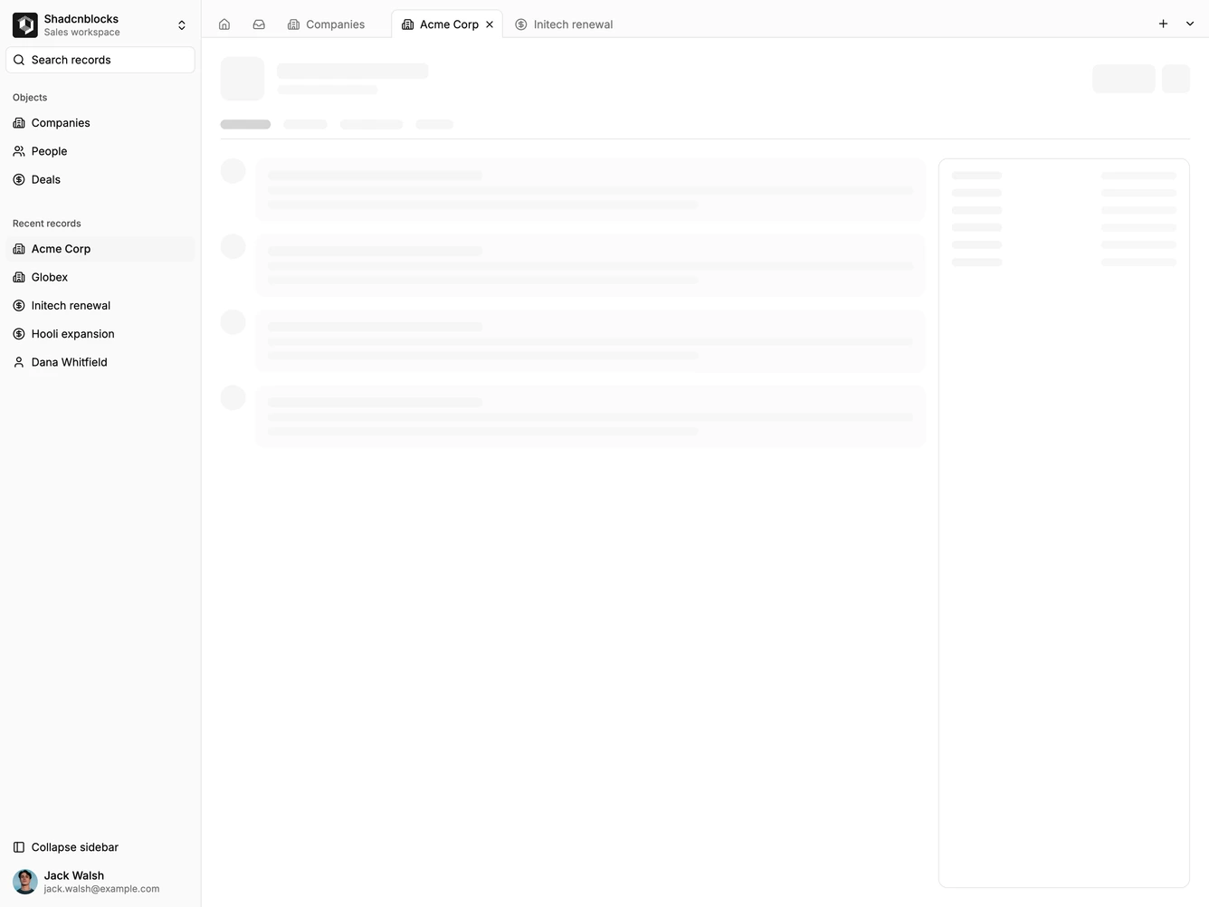 Shadcn Application Shell 31 block