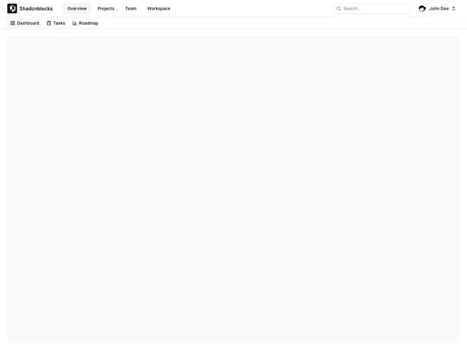 Shadcn Application Shell 4 - Top Navigation with Tabs