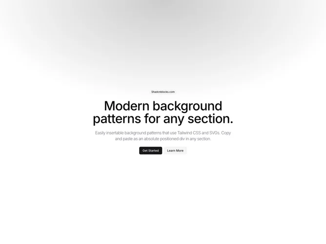 Shadcn Background Pattern 27 - Radial glow from top center