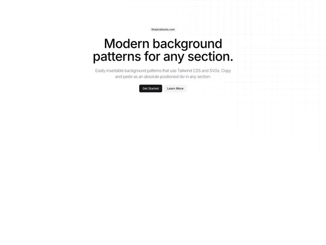 Shadcn Background Pattern 5 - Large-cell grid section background with top-right radial fade