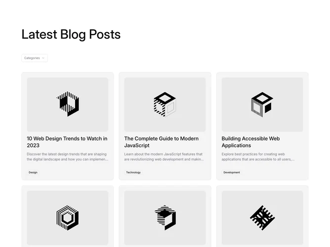 Shadcn Blog Blocks