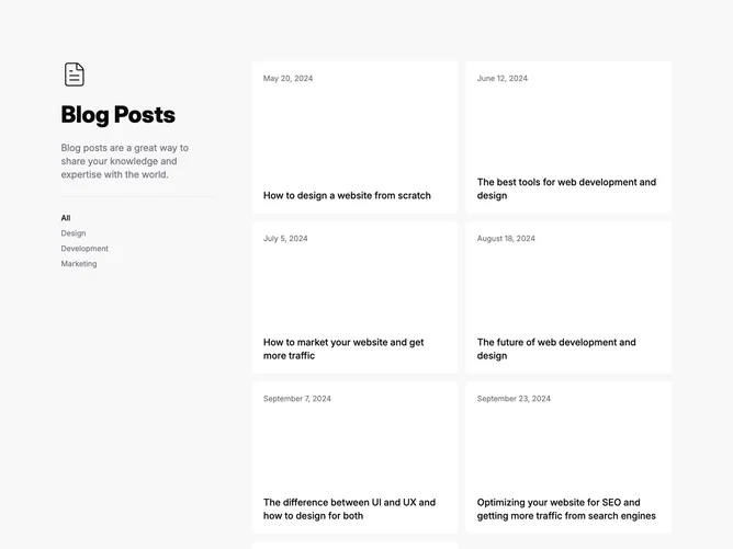 Shadcn Blog 11 - Blog posts with sticky intro