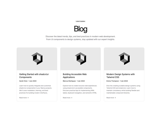 Shadcn Blog 7 block