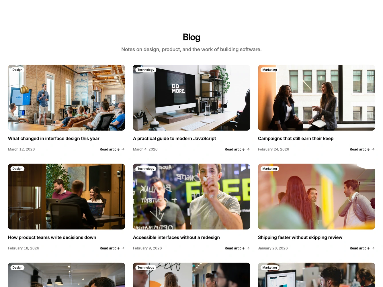 Shadcn Blog 74 block