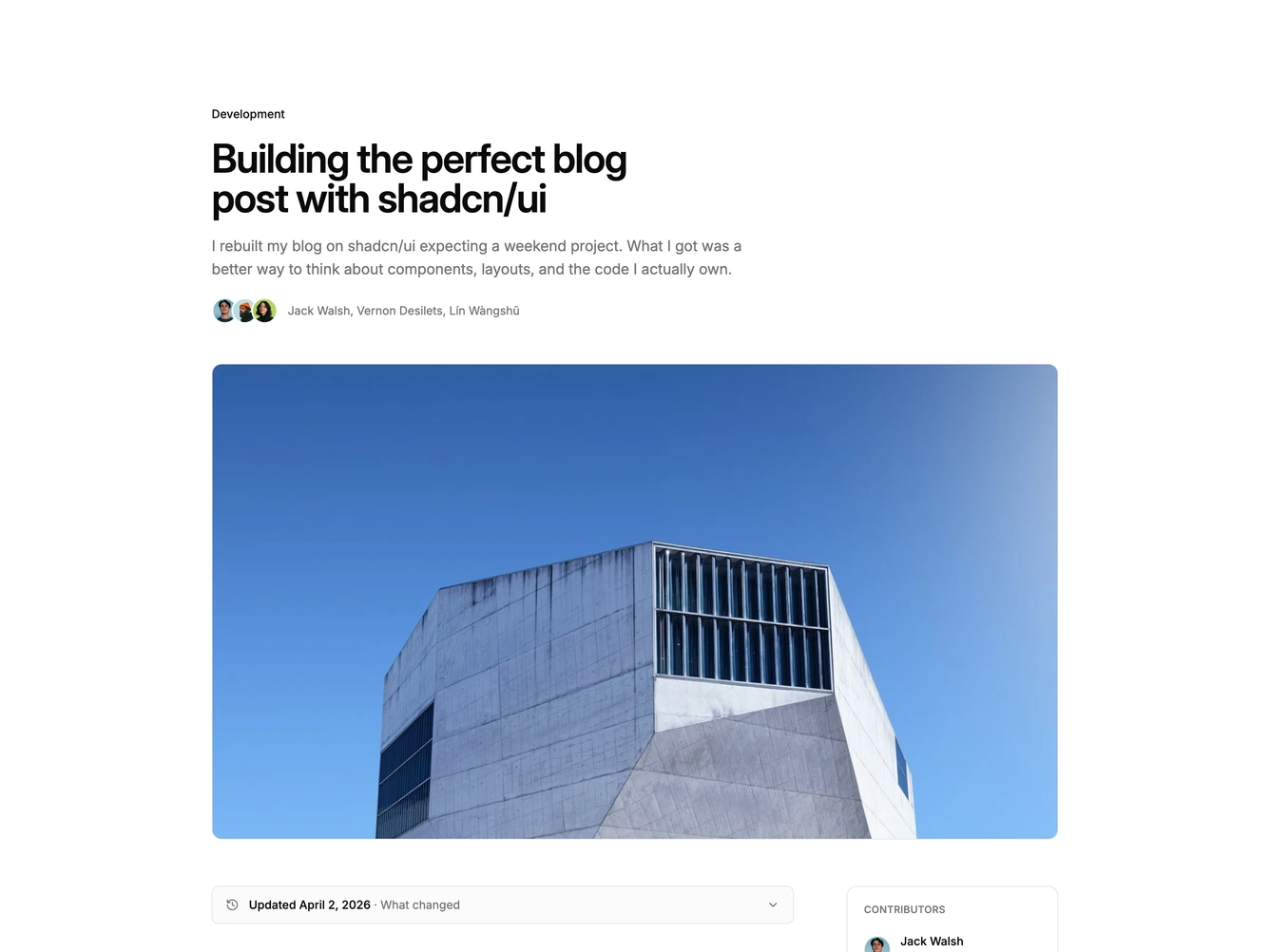 Shadcn Blogpost 30 block