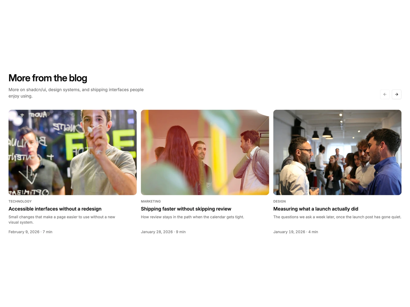 Shadcn Blogpost 32 - Related posts carousel