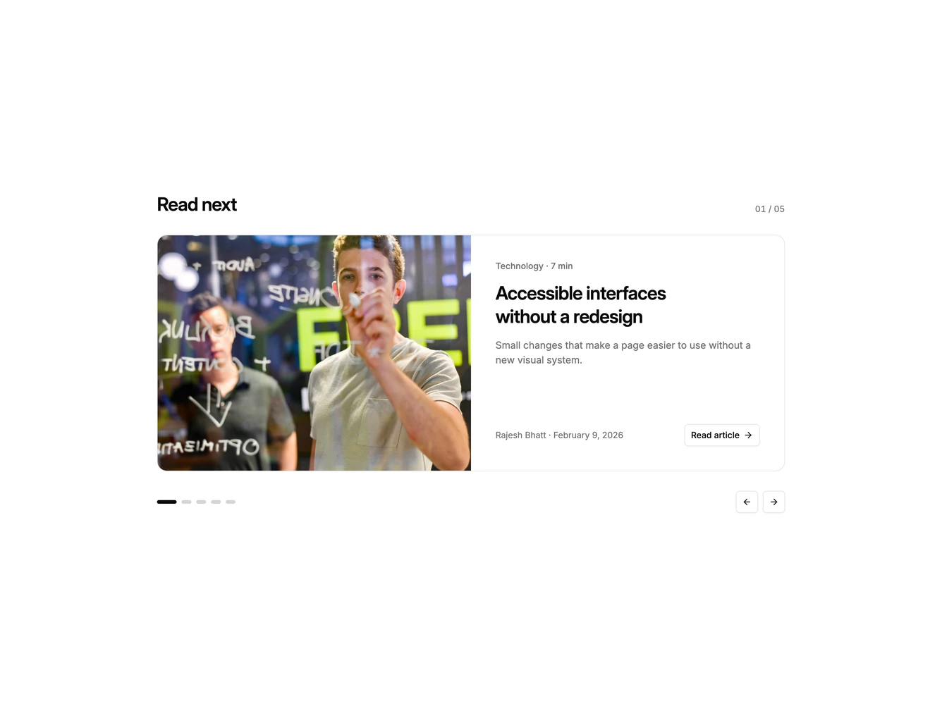 Shadcn Blogpost 37 - Single post related carousel