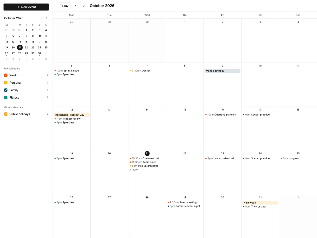 Shadcn Calendar 10 block