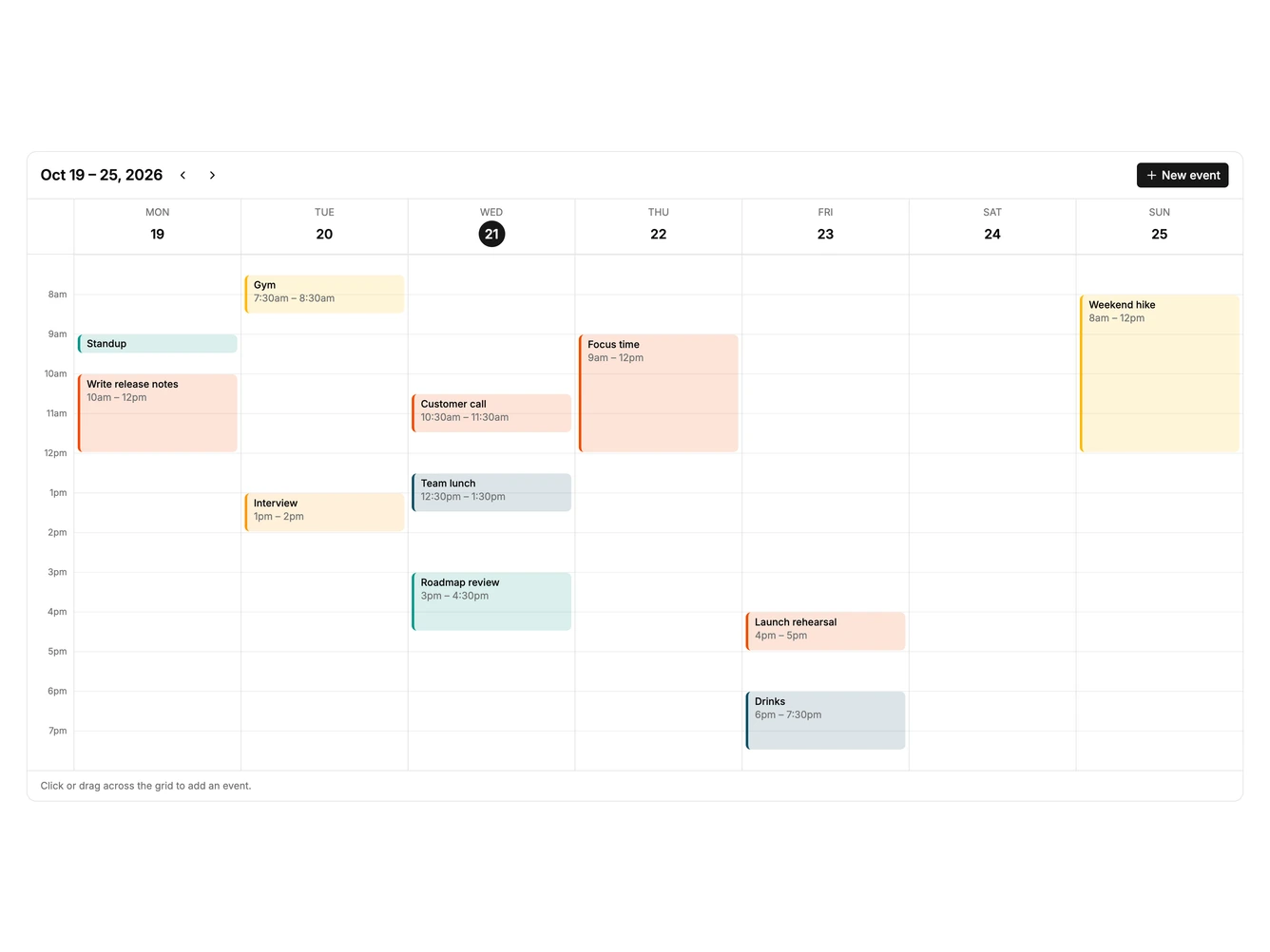 Shadcn Calendar 11 block