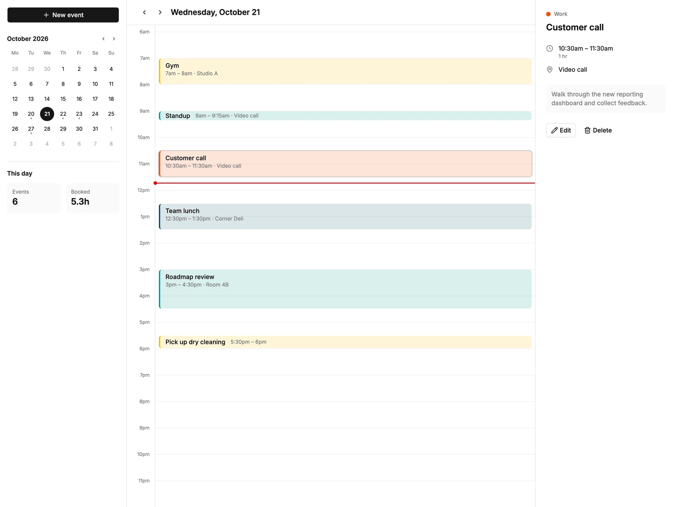 Shadcn Calendar 12 block