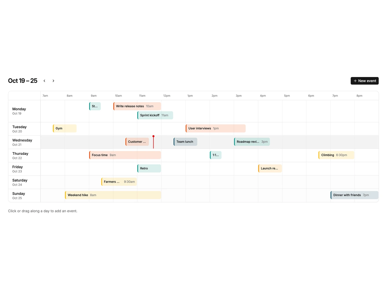 Shadcn Calendar 17 block