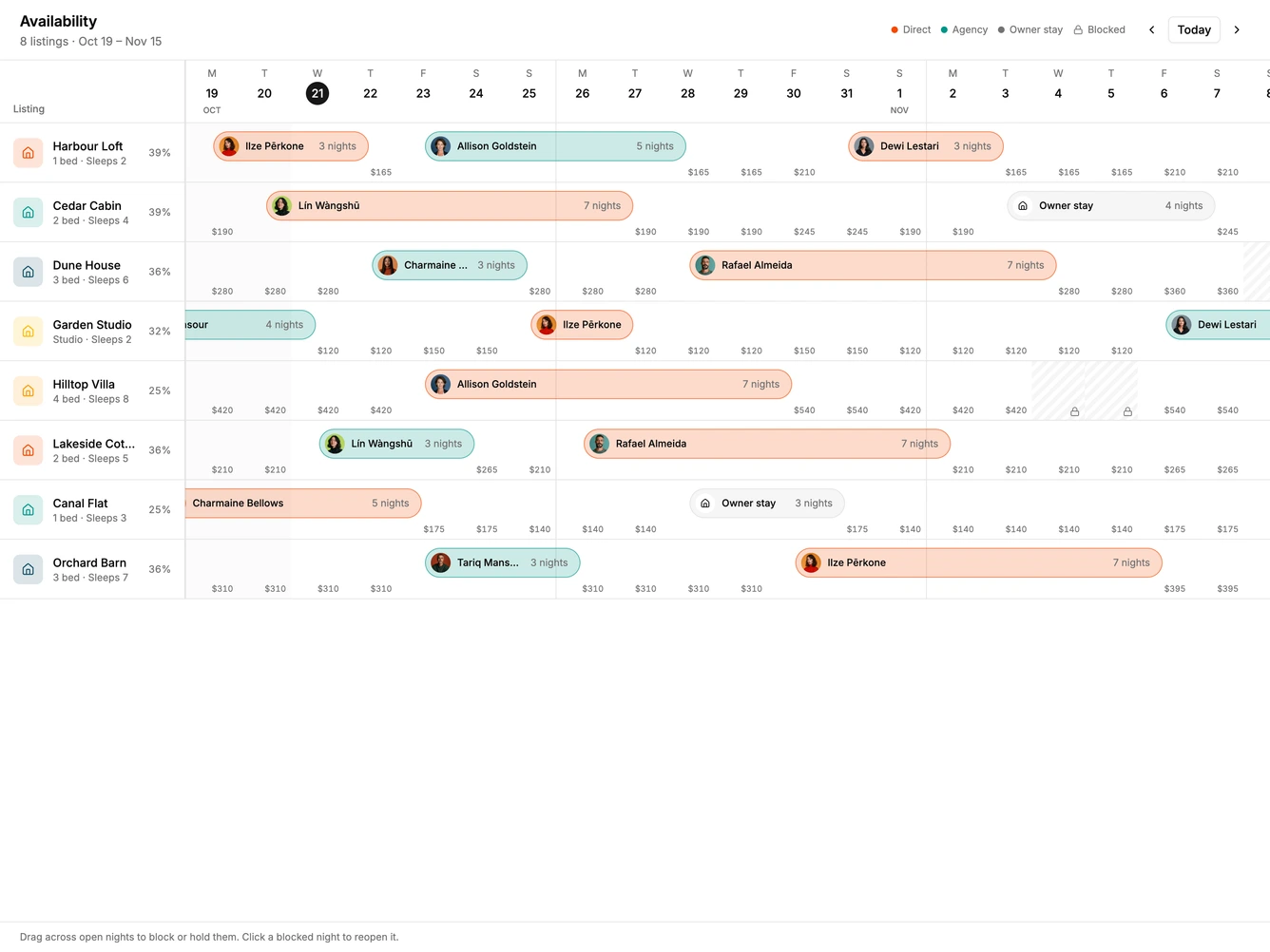 Shadcn Calendar 23 block