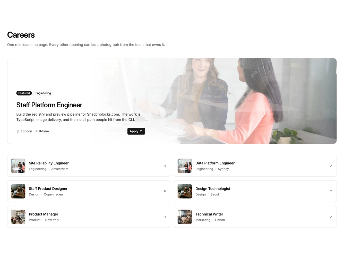 Shadcn Careers 14 block