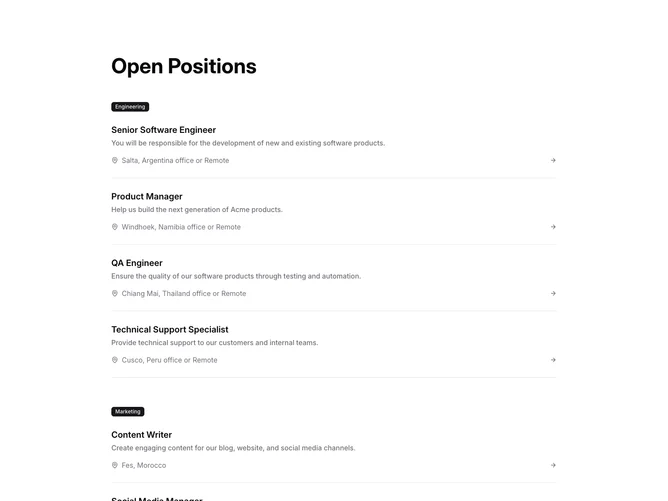 Shadcn Careers Blocks