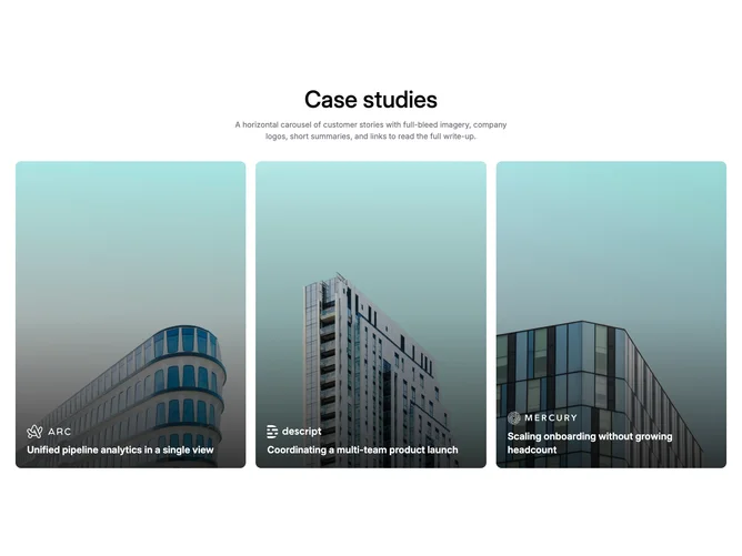 Shadcn Case Studies Blocks