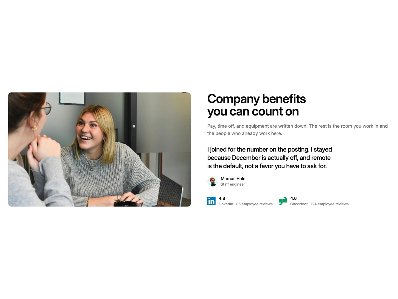 Shadcn Company Benefits Blocks