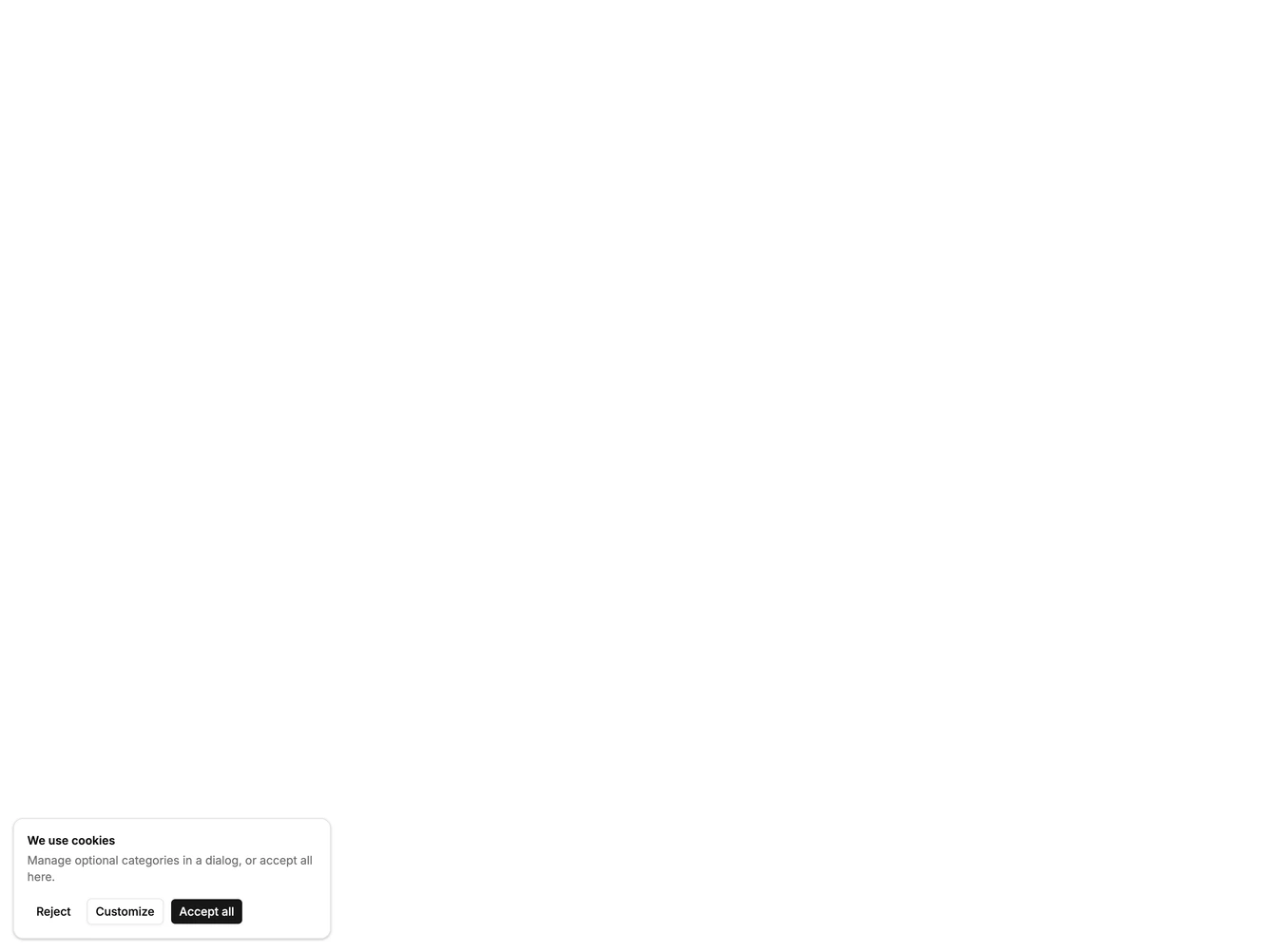 Shadcn Cookie Banner 11 - Bottom left card that opens a dialog