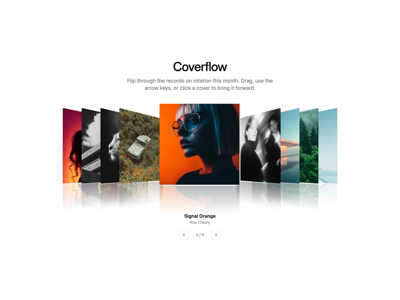 Shadcn Coverflow Blocks