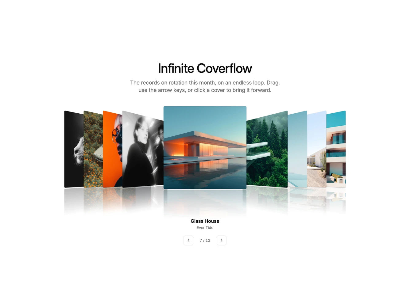 Shadcn Coverflow 2 - Infinite Album Cover Flow