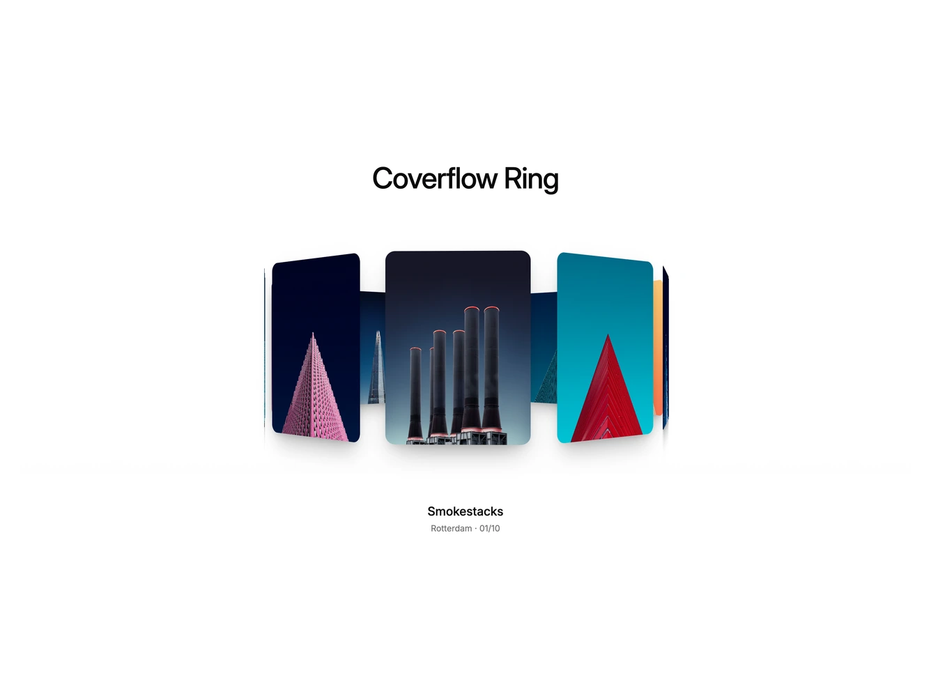 Shadcn Coverflow 3 - Draggable 3D Image Ring