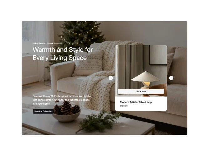 Shadcn Ecommerce Hero 3 - Background Hero With Product Carousel