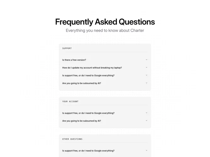 Shadcn Faq 14 - Centered FAQ with category accordion cards