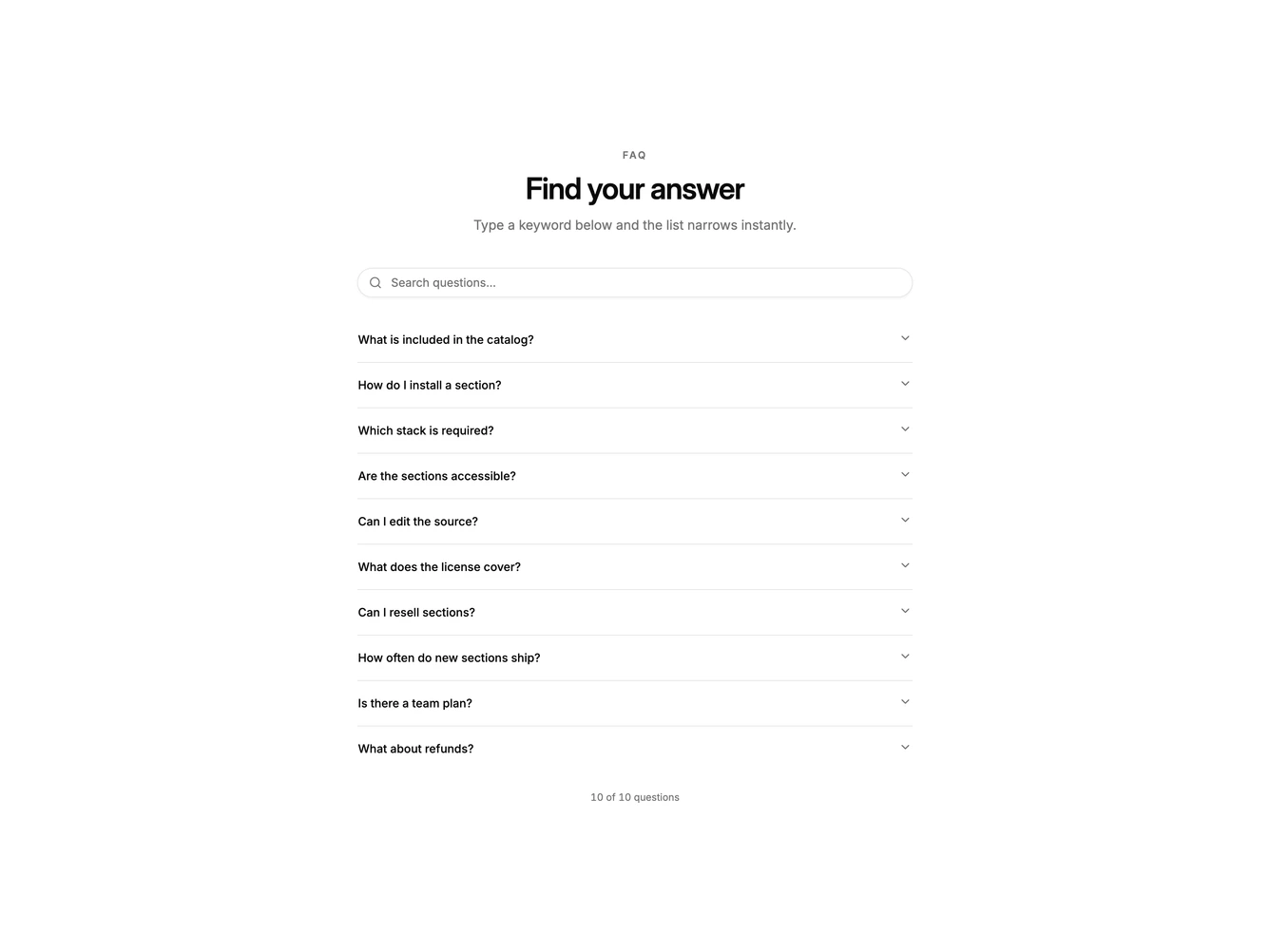 Shadcn Faq 28 block