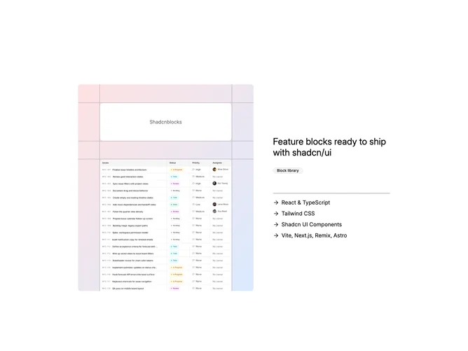 Shadcn Feature 142 - Mesh-framed image with checklist sidebar