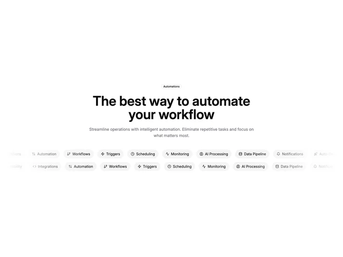 Shadcn Feature 154 - Dual marquee rows of workflow badges
