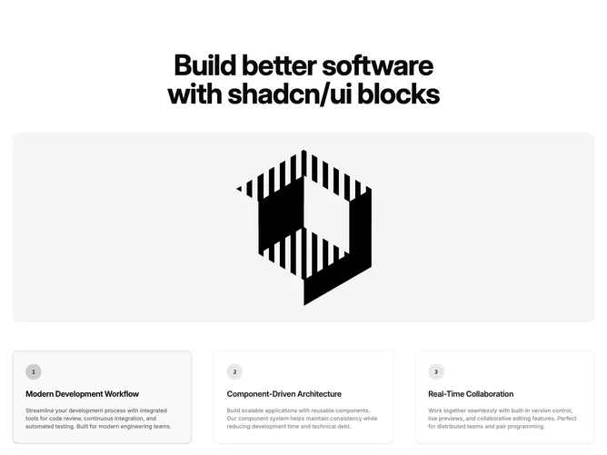 Shadcn Feature 156 - Tabbed feature panel with large preview
