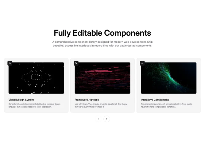Shadcn Feature 215 - Centered headline carousel with aspect-ratio video cards