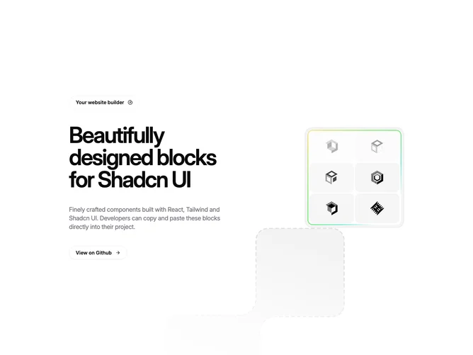 Shadcn Feature 235 - Split promo with flicker tiles and shine border
