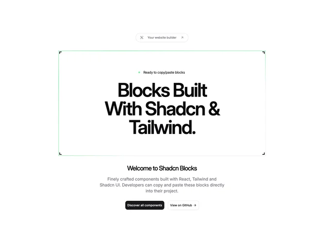 Shadcn Feature 236 - Bracket-framed headline with ping indicator