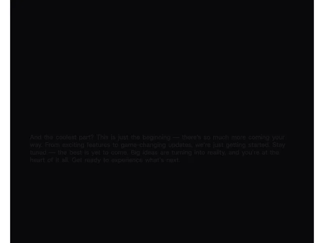 Shadcn Feature 248 - Full-width dark panel with text reveal