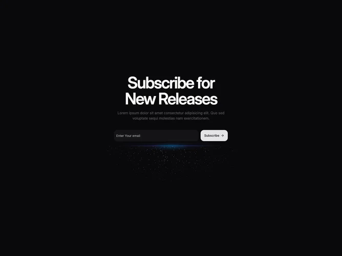 Shadcn Feature 293 - Full-viewport subscribe panel with sparkles