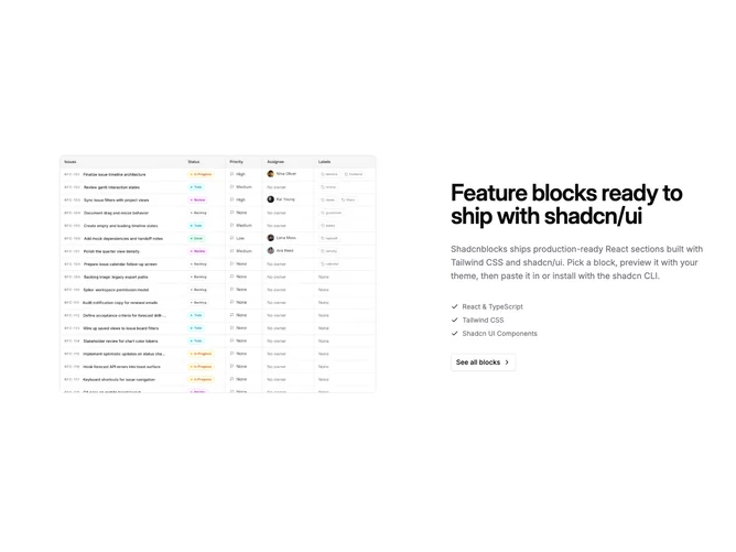 Shadcn Feature 346 - Checklist Feature With Left Pattern Media
