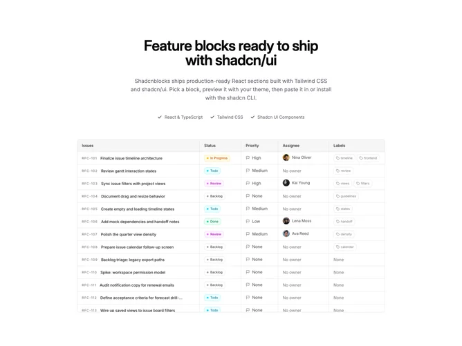 Shadcn Feature 347 - Checklist Feature With Offset Left Media