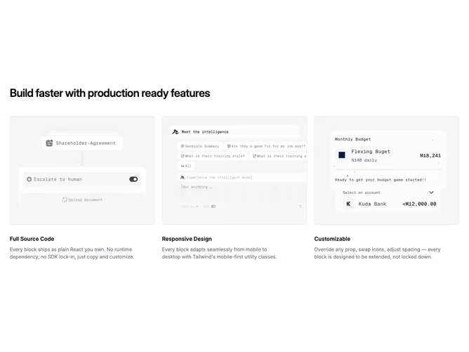 Shadcn Feature 380 - Simple Feature cards with carousel on smaller screens