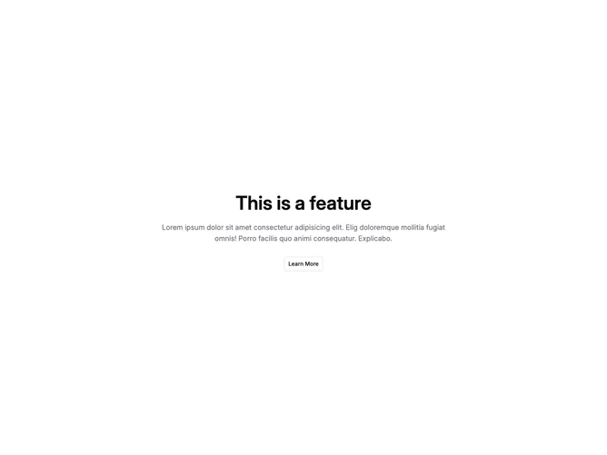 Shadcn Feature 55 - Centered feature with headline and outline button