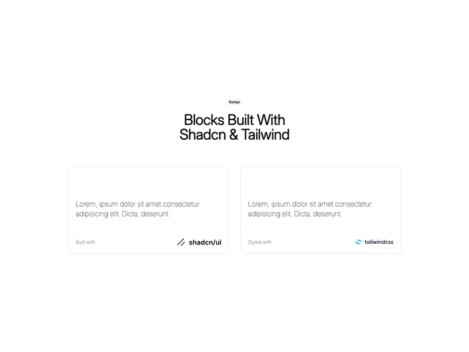 Shadcn Feature 8 - Centered heading with two framework cards