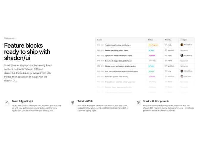 Shadcn Feature 89 - Feature section with dot grid and image