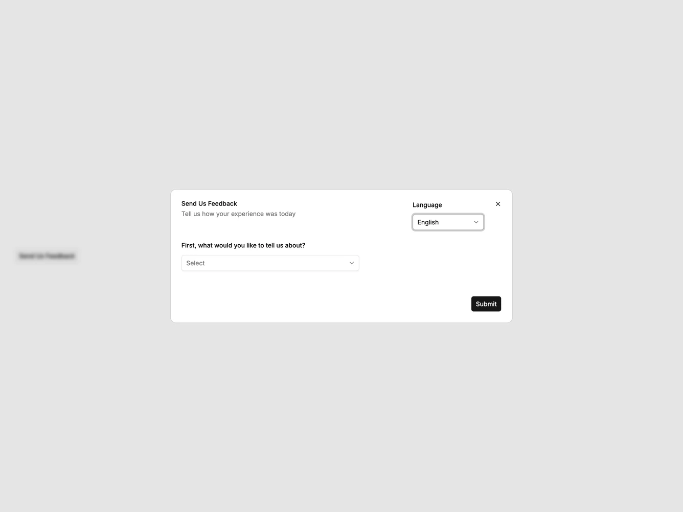 Shadcn Feedback 7 - Detailed feedback dialog with categories