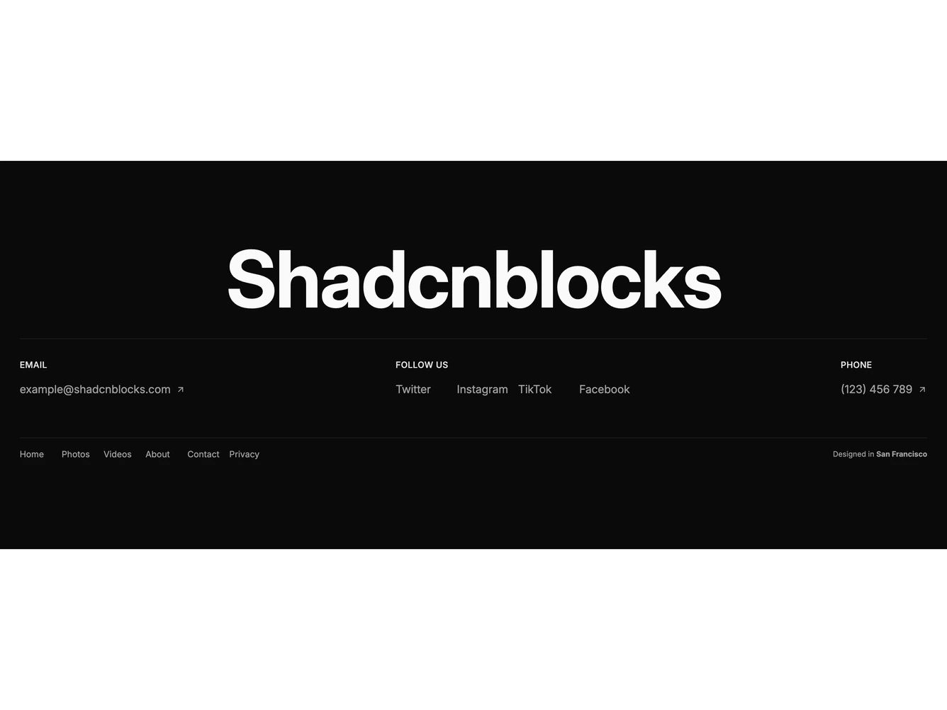 Shadcn Footer 63 block