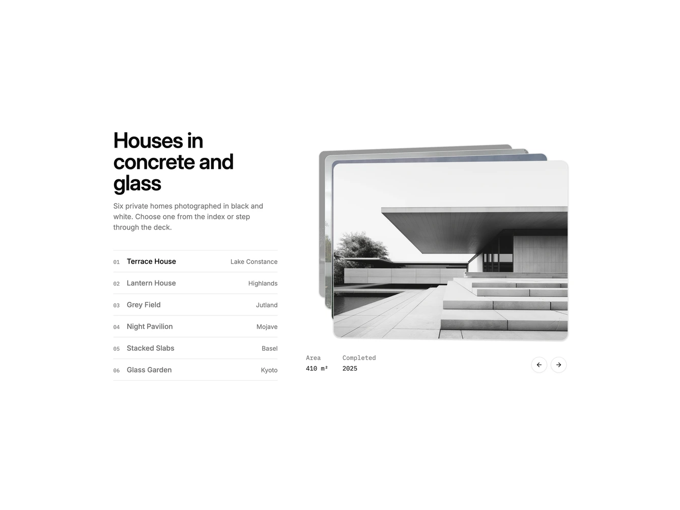 Shadcn Gallery 104 - Perspective House Deck